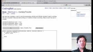 CodingBat 3  Java If Boolean Solution Code 1 [upl. by Etsirk]