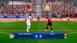 Bayer Leverkusen x AC Milan  Penalty Shootout  UEFA Champions League 2425  RLeão Vs PShik [upl. by Gracia]