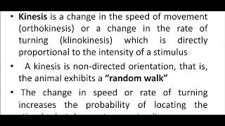 what is orientation behaviour difference between Taxis and kinesis and fixed action pattern [upl. by Cato]