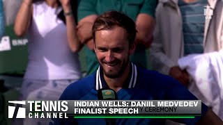 Daniil Medvedev Full of Jokes  Indian Wells Finalist Speech [upl. by Hulda591]