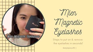 Steps to put on and remove Mlen Magnetic Eyelashes [upl. by Tenaj]