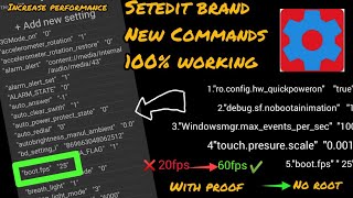 Increase Performance In Low End Device By New Setedit Commands Boost Fps 100 Working No Root 5 Min💯 [upl. by Hazard193]