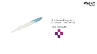 SureScreen Pregnancy Midstream Test 10mlU GHCGMSS [upl. by Smada272]