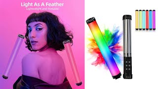 RGB Photography Handheld Lamp Portable LED Light with 2000mAh Battery 49 RGB Modes [upl. by Zilevi]