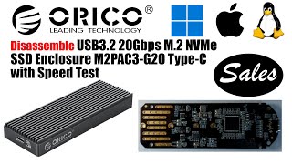 ORICO USB32 20Gbps M 2 SSD Enclosure M2PAC3 G20 Type C with Speed Test [upl. by Reid644]