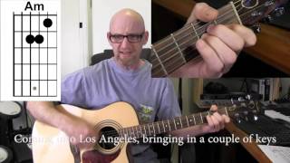 ARLO GUTHRIE  COMING INTO LOS ANGELES Acoustic guitar tutorial with chords and lyrics [upl. by Suoiluj9]