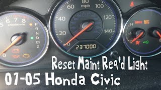 How to Reset Maint Reqd Light 20012005 Honda Civic FASTEST VIDEO [upl. by Meldon]