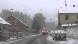 Autofahrt Erlenbach nach Bad Bergzabern Sueddeutschland im Schnee 122012 [upl. by Westley813]