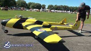 Massive RC Plane De Havilland Vampire Turbine RC Jet  Woodspring Wings Model Air Show 2022 [upl. by Namielus]