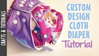 Custom design cloth diaper tutorial Fabric over PUL The290ss [upl. by Berns]