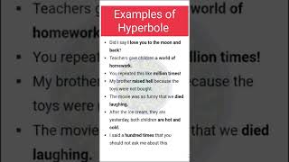 Hyperbole  Examples of Hyperbole  shorts theeducationalspan figureofspeech [upl. by Rosmunda610]