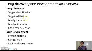 Lecture 3 Drug Discovery and Development  An Overview [upl. by Neelahtak]