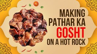 PATHAR KA GOSHT MAKING ON A HOT ROCK  HYDERABAD patharkagosht cookingchannel hyderabad [upl. by Euqinim11]