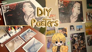 Posters caseros DIY 🌻  Cómo hacer posters de animepelículaetc ✨ [upl. by Carberry]