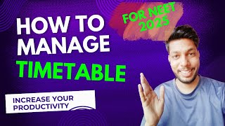 HOW TO MANAGE STUDY TIMETABLE NEET 2025  ALL DOUBT CLEAR IN ONE VIDEO neet neetaspirents study [upl. by Ricca301]