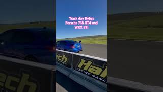 Subaru WRX STI  Porsche GT4 718 Spyder flyby at luddenham raceway 🏁 [upl. by Ttirb]