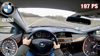 Bmw 525d e60 197 Ps Pov Drive on German Autobahn [upl. by Yssirc135]