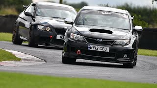 subaru impreza sti s206 chasing bmw m3 e92 croft trackday [upl. by Nelaf]