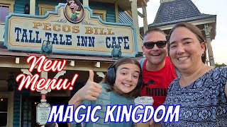 All New Menu At Pecos Bill Tall Tale Inn And Cafe At The Magic Kingdom Disney World [upl. by Pitarys590]