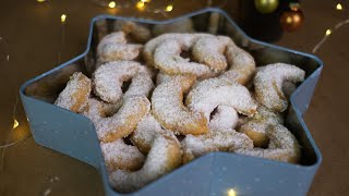 Vanilla Crescent Cookies  The german classic Vanillekipferl [upl. by Roshelle]