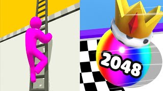 Ladder Master VS Ball Merge 2048 Satisfying Mobile Game MAX LEVELS Android Walkthrough 071124 [upl. by Neffets670]