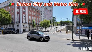 Lisbon City walk and Metro Ride [upl. by Sainana]