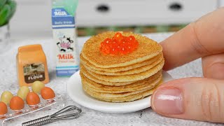 Miniature Pancakes With Caviar 🤩 How to Cook Mini Russian Blini 👌 Mini Kitchen [upl. by Ahsilat]