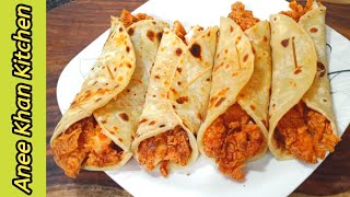 CRISPY ZINGER PARATHA ROLL Recipe by Anee Khan  Paratha Rolls  Parata Roll  Zinger Paratha recipe [upl. by Barnes]