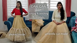 2 types of can can Skirt cutting amp stitching tutorials [upl. by Enailuj]