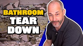 How to Redo an Entire Bathroom  DIY Demolition [upl. by Atteyram]