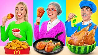 Me vs Grandma Cooking Challenge  Kitchen Hacks and Tricks by Mega DO Challenge [upl. by Halas991]