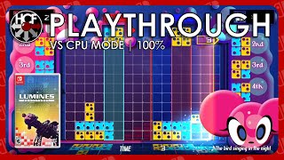 Lumines Remastered  VS CPU Challenge Mode  100 Complete Playthrough  Nintendo Switch Gameplay [upl. by Heringer713]