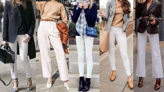 COMO COMBINAR PANTALONES de COLOR BLANCO en los LOOKS y OUTFITS de OTOÑO e INVIERNO [upl. by Anna-Diana]