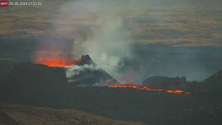 Apr 28 2024 Person walking near Iceland Volcano [upl. by Ramberg]