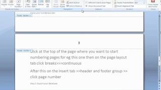 Start page numbering at specific page in Office 2007 [upl. by Suzann]