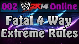 WWE 2K14 Online 2  Fatal 4 Way Elimination Extreme Rules Match [upl. by Okeim]