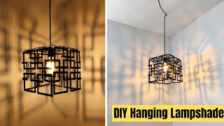 How to make a trendy hanging lampshade  DIY lampshade ideas  DIY hanging lamp  Hanging lamp ideas [upl. by Ahtnicaj383]