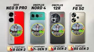 OnePlus Nord 4 vs OnePlus 12R vs IQOO Neo 9 Pro vs Poco F6 Pubg Test  OnePlus Shocking Me 😲 [upl. by Kilah]