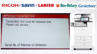 Ricoh How to reset Fusing Belt Unit must be replaced now in Ricoh MP 2554 3054 MP 2555 3055 4055 [upl. by Idarb]