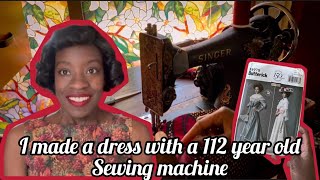 My 100 year old sewing machine can still Make a dress Butterick B5970 [upl. by Chiarra2]