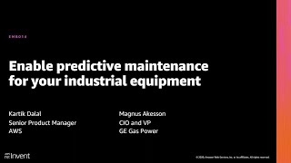 AWS reInvent 2020 Enable predictive maintenance for your industrial equipment [upl. by Imena]