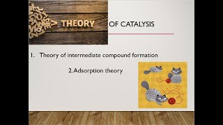 Theory of intermediate compound formation and Adsorption theory  Theories of catalysis [upl. by Rhody]