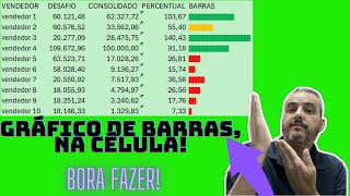 Barras na célula EXCEL Bora fazer [upl. by Natsirt]