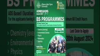 AIOU ADMISSION BS 2 YEAR AUTUMN 2024 [upl. by Aceissej]