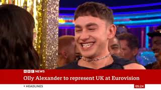 🇬🇧 Olly Alexander teases quotreally goodquot Eurovision 2024 song on BBC News Channel [upl. by Kroy]