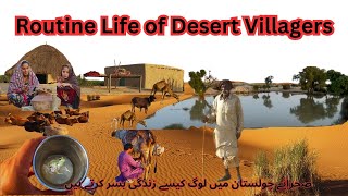 Amazing Desert village life routine at India Pakistan border  Remote Desert Village [upl. by Cirtemed]