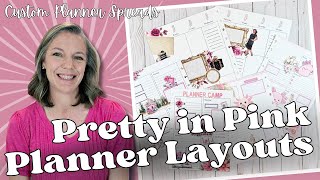 Pretty in Pink Planner Layouts  Custom Planner Spreads [upl. by Alahsal991]