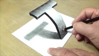 How To Draw A 3d Letter T  Easy Trick Art [upl. by Chrisy]