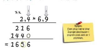 Multiplikasjon og divisjon med desimaltall [upl. by Nimrak]