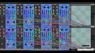 8 Sapphire Elastikas thru 16 x 16 Matrix Mixer VCV Rack Free 2 [upl. by Boelter]